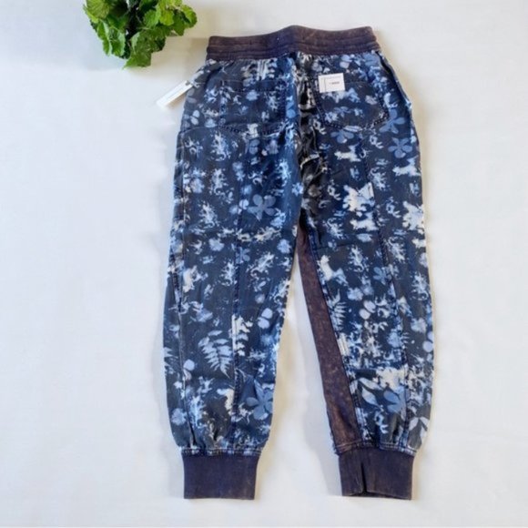 Anthropologie | The Nomad Joggers Navy Blue Tie Dye Bleach Floral Print New XS - Picture 9 of 16